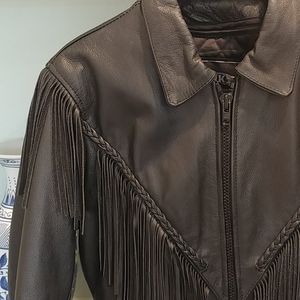 Leather Fringed Jacket by UNIK
